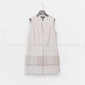 Loro Piana Cashmere Vest Mink Fur trim Jacket Top Women Size S